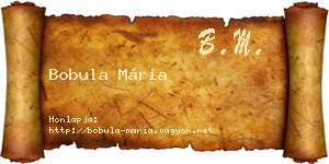 Bobula Mária névjegykártya